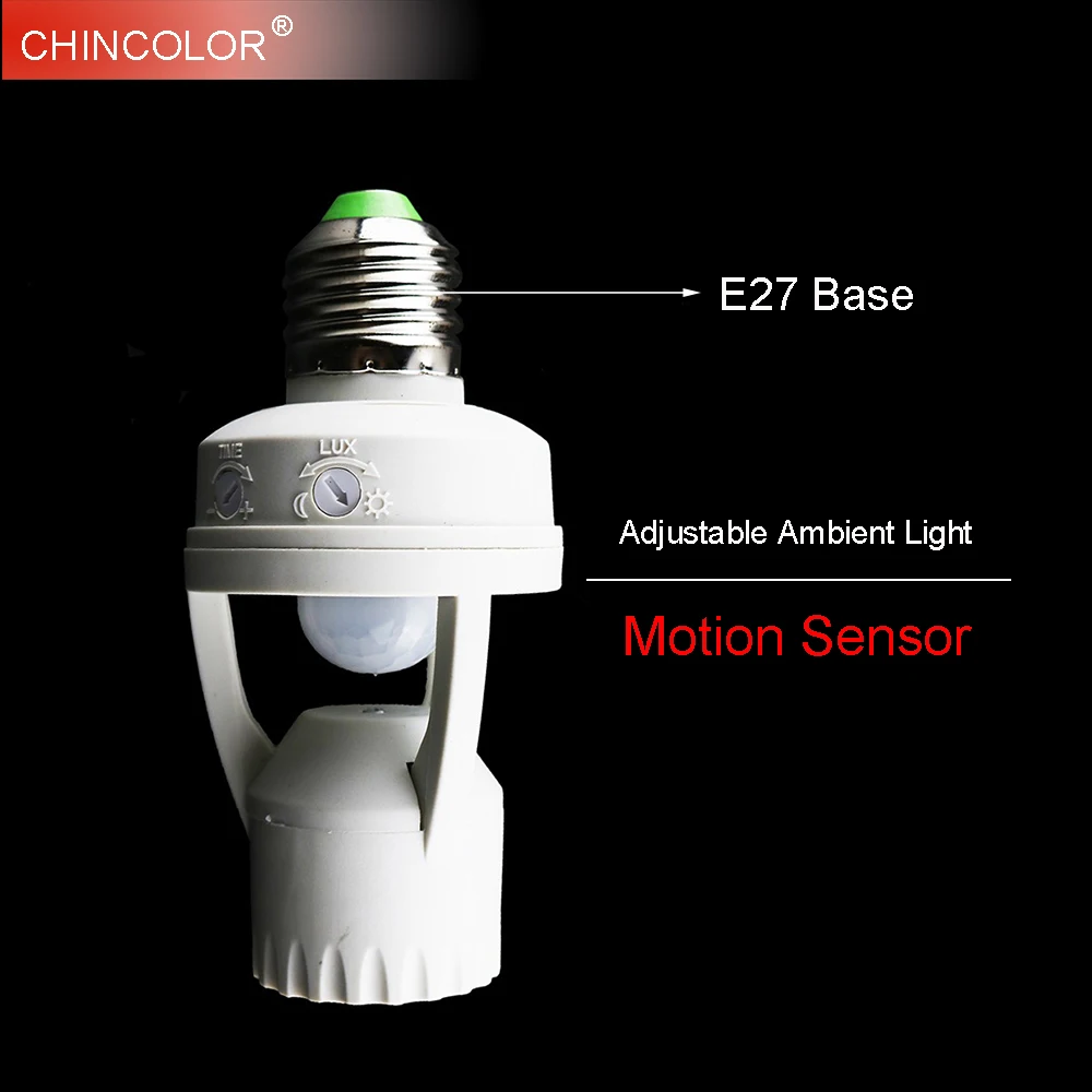 E27 LED Lamp Base Motion Sensor Light Control Switch Bulb Socket
