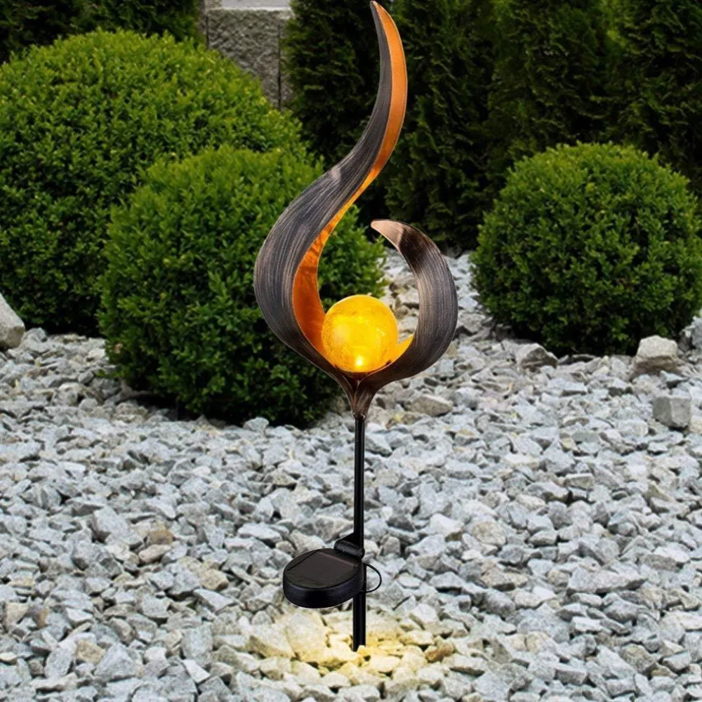 Online Llama Solar parpadeante lámpara de jardín antorcha luz IP65 exteriores focos decoración de paisaje lámpara Led para caminos de jardín