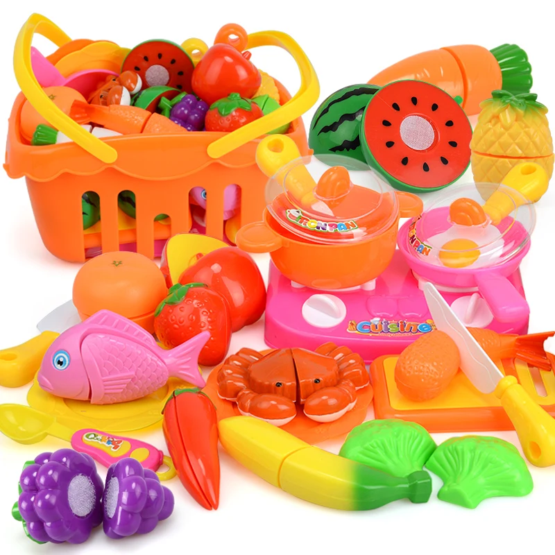Children Kitchen Cut Vegetables Toys 27PCS/Set Plastic Pretend Play