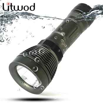 

Diving Flashlight Led Torch Bulbs Aluminum Waterproof 80m White 18650/26650/3a Battery Shock Resistant,Hard Light Litwod