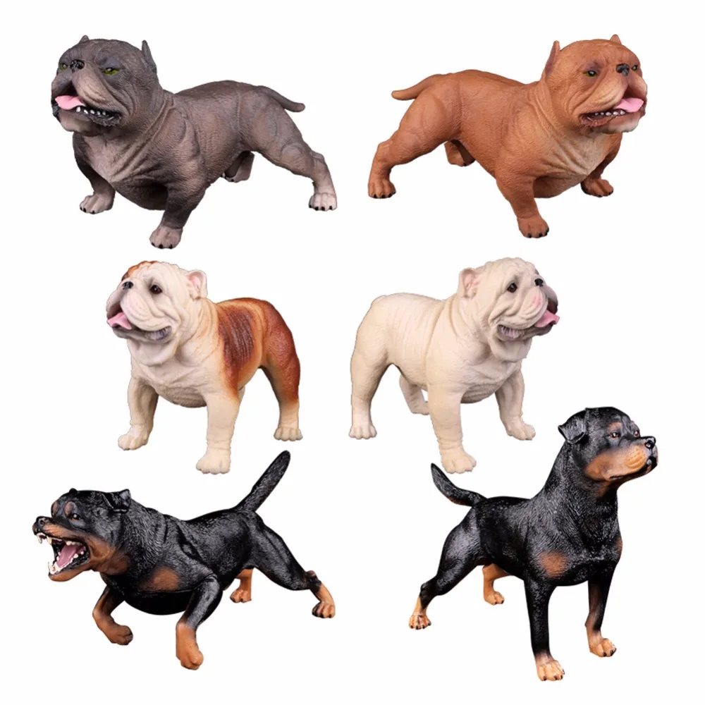 

Gleagle 1pcs Hand Painted Realistic Bully Pitbull/Doberman/Spotty dog Toy Figurine Model Quality Construction Safe And BPA