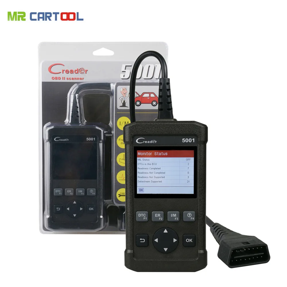 Launch CReader 5001 считыватель кодов OBDII/EOBD полный диагностический инструмент OBD2 сканер