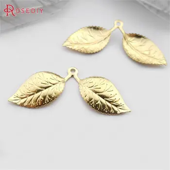 

(30579)30PCS 32x10MM Not plated color Brass Tree Leaf Leaves Charms Pendants Diy Jewelry Findings Accessories Wholesale