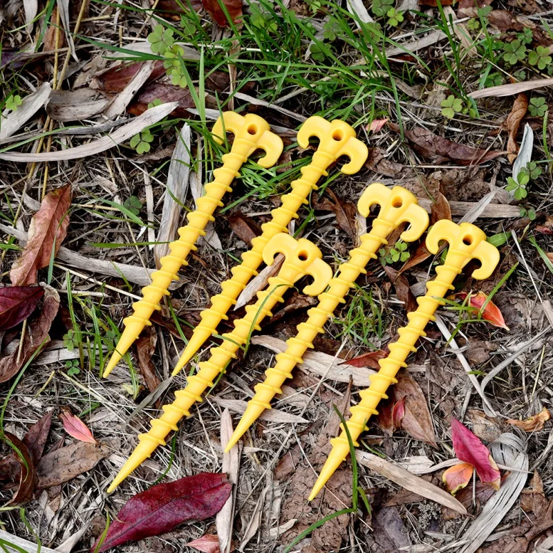 

Outdoor Tent Nail Stake Peg Spiral Artificial Horn Shape High Strength Ultralight Camping Climbing 5pcs 20cm Hiking Accessories