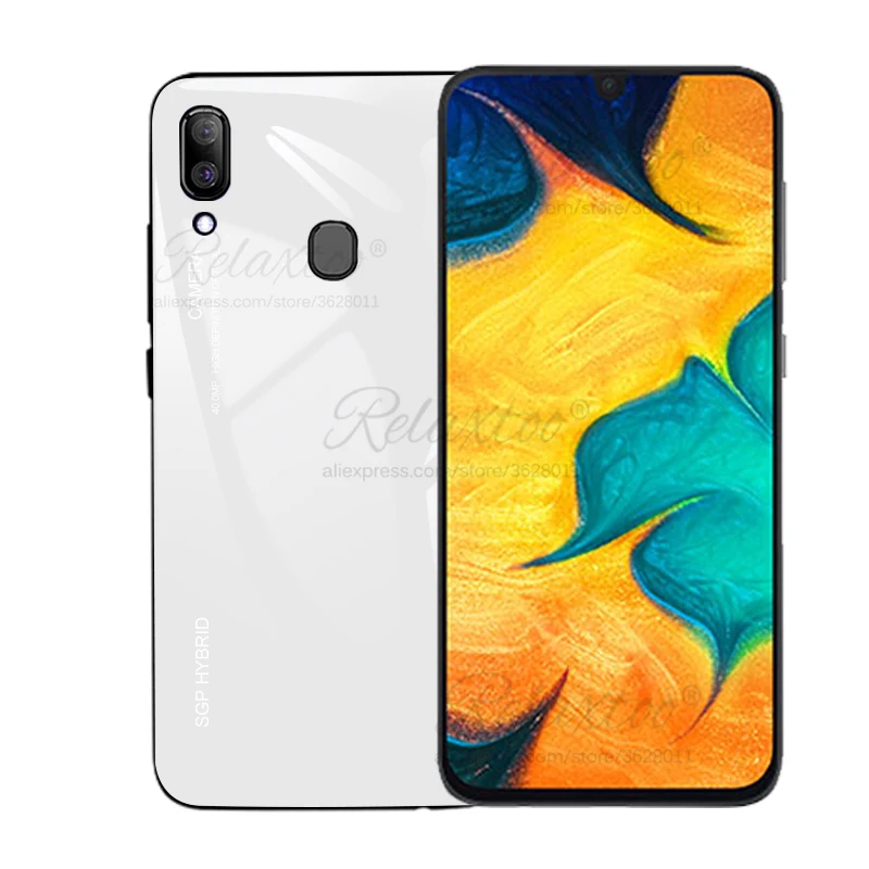 Градиентный чехол из закаленного стекла для Samsung Galaxy A50 A30 A505 A305, задняя крышка для Galaxy A10 A105 A 30 50, Жесткий Чехол, корпус - Цвет: white