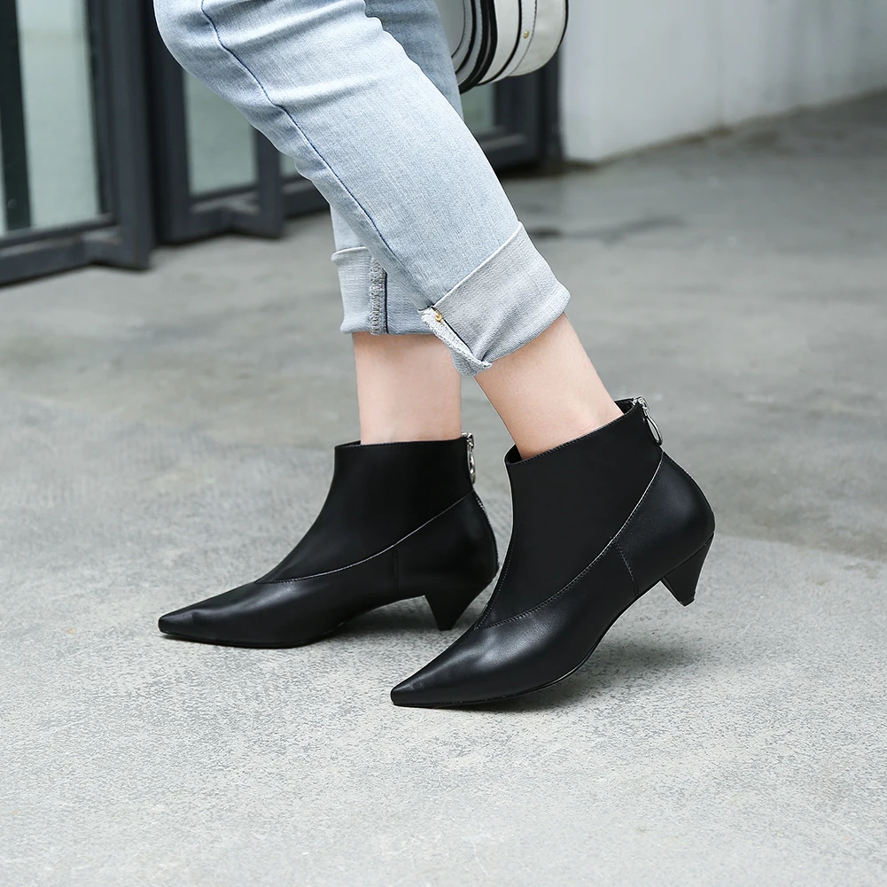 

Lapolaka 2018 Wholesale Genuine Leather Booties Women Shoes Elegant Back Zipper Officel Lady Shoes Female Woman Ankle Boots