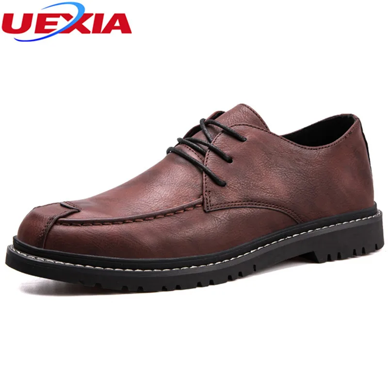 

UEXIA Men Dress Shoe Leather Business Shoes Slip On Male Black Elegant Formal Luxury Seasons Male Fashion Flats Pointed Toe Work