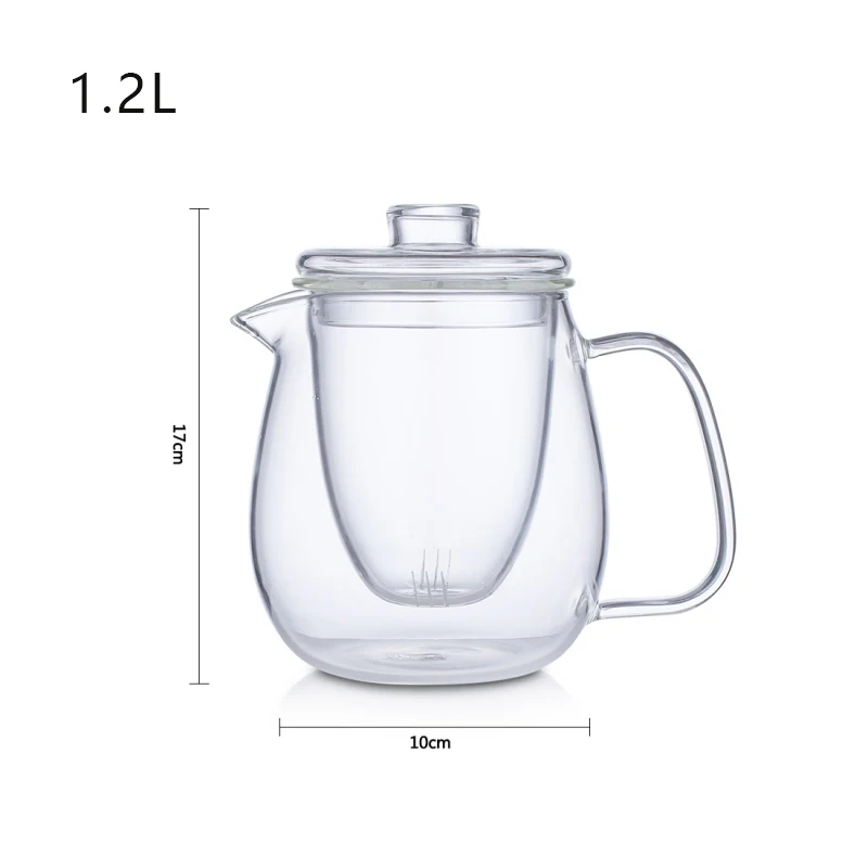 600 мл/1.2л стеклянный чайник со стеклянным чайным заварочный чайник для чайной воды, питьевой большой емкости, посуда для питья, портативная бутылка, чайные горшки