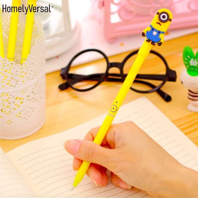 2 шт 0,5 мм милая Шариковая ручка креативная мультяшная Милая Миньоны Школьные принадлежности канцелярские принадлежности ручка рекламные черные чернила