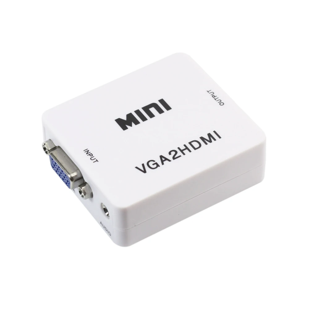 Адаптер AIXXCO Mini HD 1080P аудио VGA в HDMI HDTV адаптер с кабелем для ПК ноутбука и