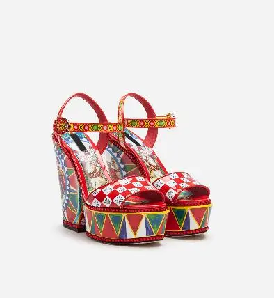 

Moraima Snc 2019 New Fashion Woman Summer Shoes Roman Geometric Pattern Open Toe Ethnic Style Lady Elegant Party Sandal Platform