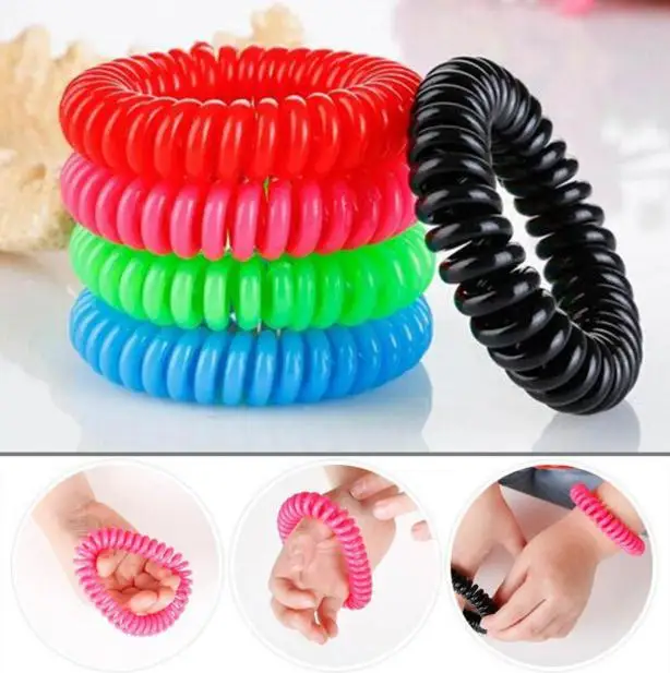 Mosquito Repellent Phone Ring Summer Natural Plant Oils Strap Elastic Anti-mosquito Bracelet Spiral Hand Wrist SN1472 | Дом и сад