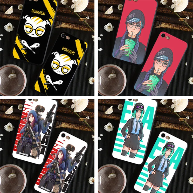 

R6 Dokkaebi is calling you black Silicone cover case For iPhone 8 8plus for iPhone X 7 7 plus 6 6S Plus 5 5S Phone Cases