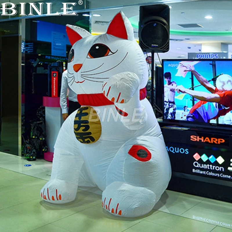 Пользовательские забавные белые надувные lucky cat модель гигантские надувные Фортуна cat модель для рекламы