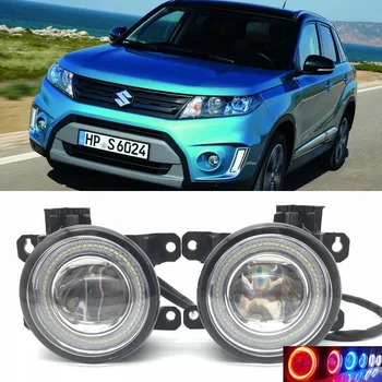 

2 in 1 LED Angel Eyes DRL 3 Colors Daytime Running Lights Cut-Line Lens Fog Lamp for Suzuki Grand Vitara / Vitara 2012-2017
