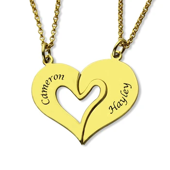 

Couple Jewelry Fashion Broke Heart Necklaces 2 Pieces/Set Copper Material Gift for Valentine's Day YP3229