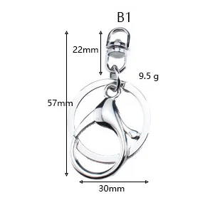 10 шт. 30 мм застежка-карабин, крючок для ключей, зажимы для ключей, автомобильный брелок, разъемное кольцо для ключей для diy, аксессуары для изготовления ювелирных изделий - Цвет: B1 sliver