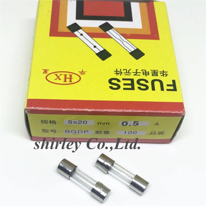 Free Shipping 100pcs/Lot Fast Blow Glass Fuse, 5mm x 20mm 250V F0.5A 5*20in Fuses from Home