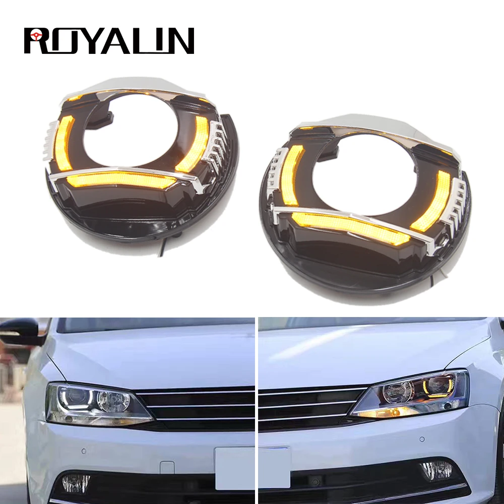ROYALIN для VW Jetta MK6 светодиодный ные фары DRL поворотный сигнал ходовые огни