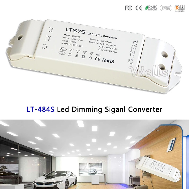 

led Dimming signal converter;484S;DALI PUSH DIM signal input;5V PWM x4CH/10V PWM x4CH output for led lamp
