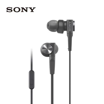 sony MDR-XB55AP премиум-вкладыши Экстра бас наушники с микрофоном(черный/белый - Цвет: Черный