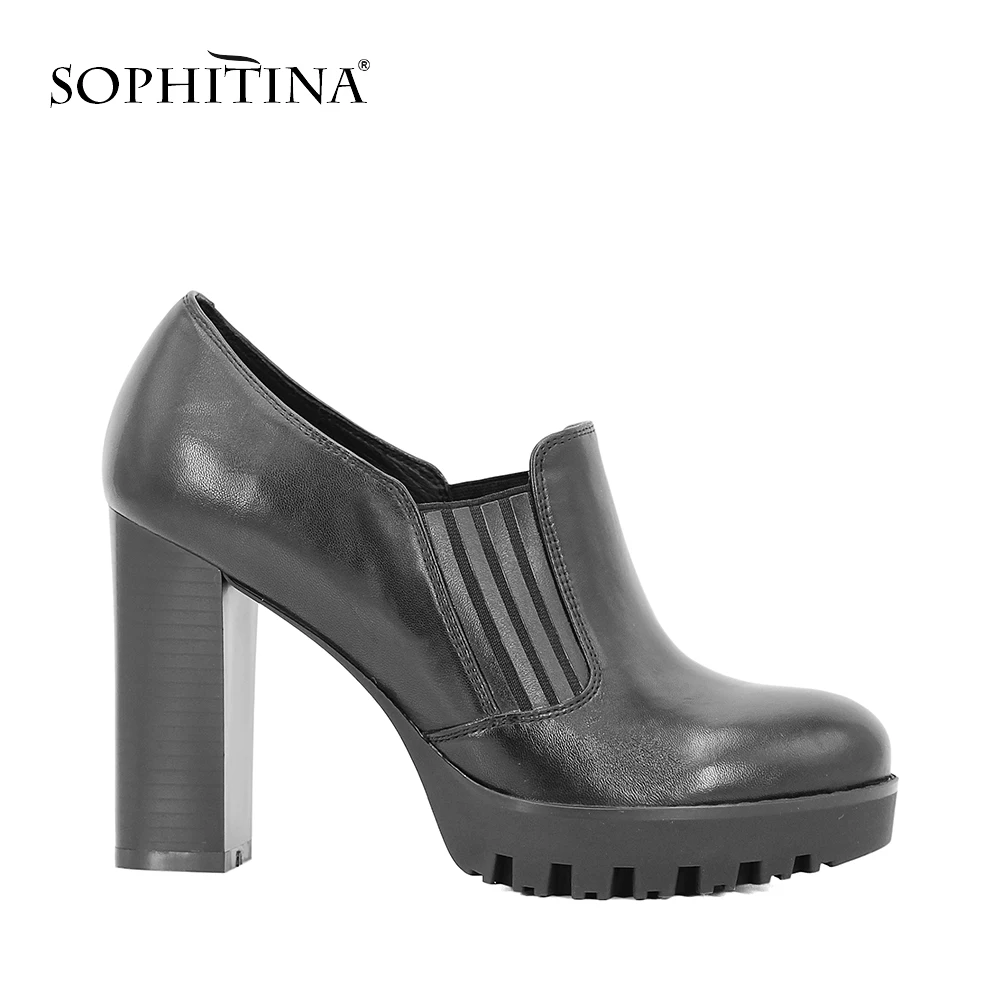 SOPHITINA/2019 г. хит продаж Ботиночки женские с резинами на двух сторонах Туфли для