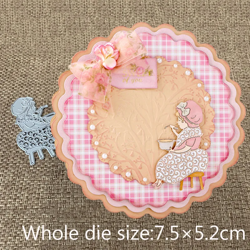 

New Design Craft Metal Cutting Dies cut die Old lady drinking soup Scrapbooking Album DIY Paper Card Craft Embossing Die Cuts