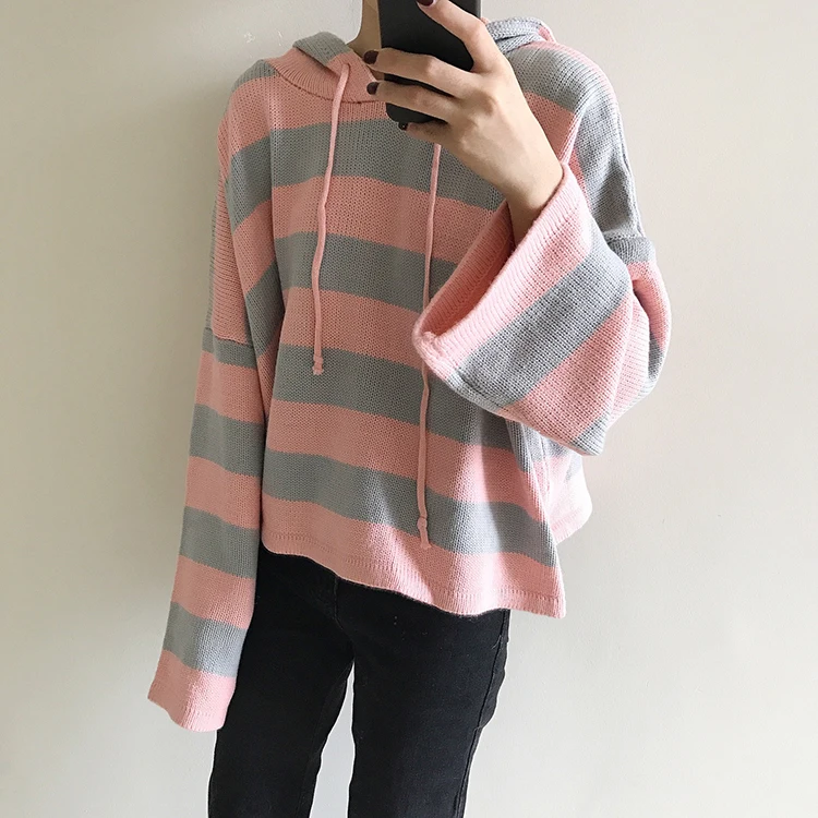 Mulheres kawaii tricô solto design curto bonito