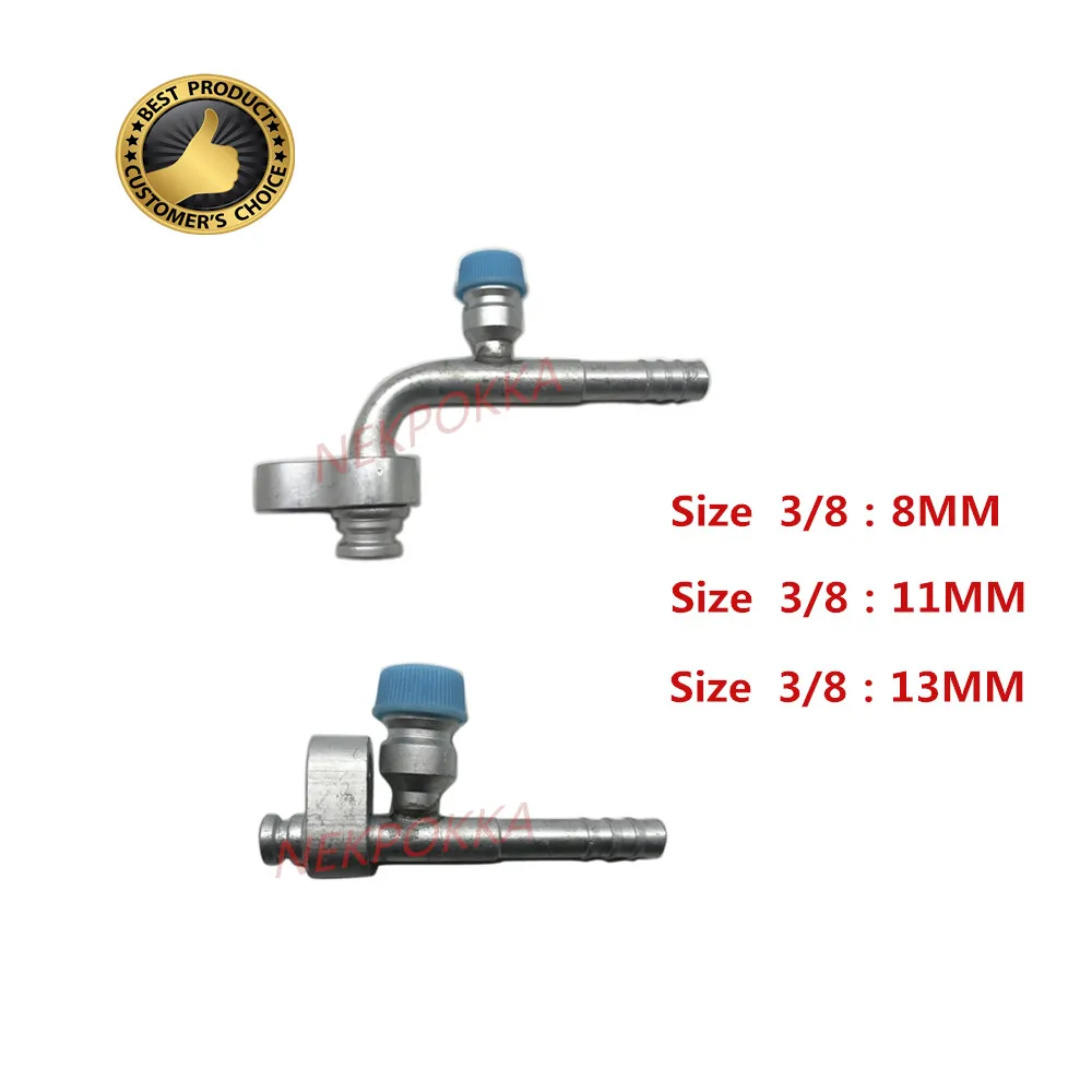 

Automotive air conditioning compressor joint with positioning holes, cold air hose joint with filling valve