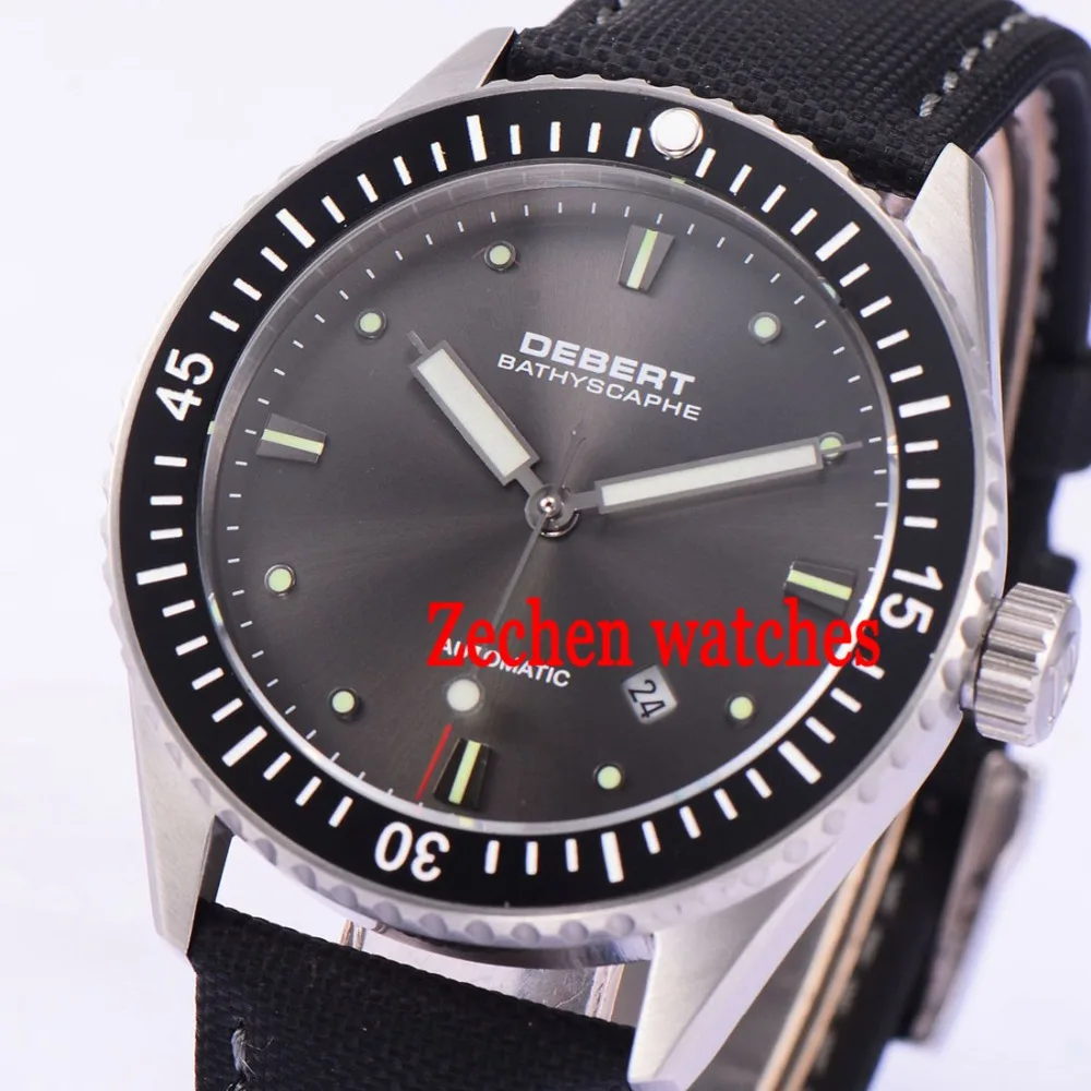 43mm Debert mens watch Sapphire glass Grey Dial Miyota 821A Automatic Mens Wristwatch Watch 43mm Debert mens watch Sapphire glass Grey Dial Miyota 821A Automatic Mens Wristwatch Watch