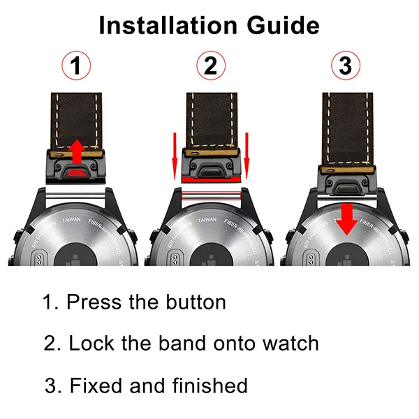 26 мм Easy Fit пояса из натуральной кожи ремешок для Garmin Fenix 3/3 HR/5X/5X плюс часы Quick Release сталь застежка браслет
