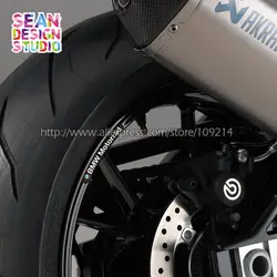Для BMW moto rrad F700 F800GS R1200GS ADV S1000RR XR 4 полосы обода moto rcycle Стикеры moto велосипед наклейка светоотражающие Водонепроницаемый 11