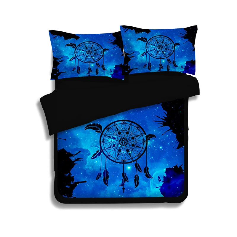 3d Dancing Feather Dreamcatcher Duvet Cover Set Bohemian Bedding Set Boho Blue Hippie Bedspread Us Twin Full Queen King Size Bedding Sets Aliexpress