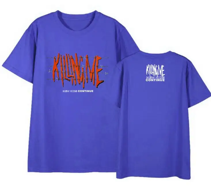 Kpop ikon/Новинка; детская футболка с короткими рукавами и круглым вырезом, с принтом "The killing me" модная летняя футболка унисекс - Цвет: 10