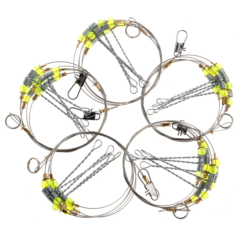 

3/4/5pcs Anti-Winding 6 Swivel String Fishing Hook Steel Rigs Wire Leader Hooks High Quality Steel Fishhooks