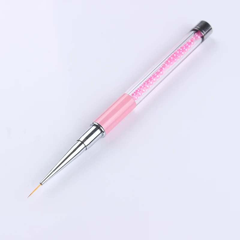 1 шт., розовая Кисть для ногтей, УФ-гелевая ручка для рисования, цветная ручка из бисера для украшения гель-лака, кисть для рисования ногтей, аксессуары для самостоятельной сборки