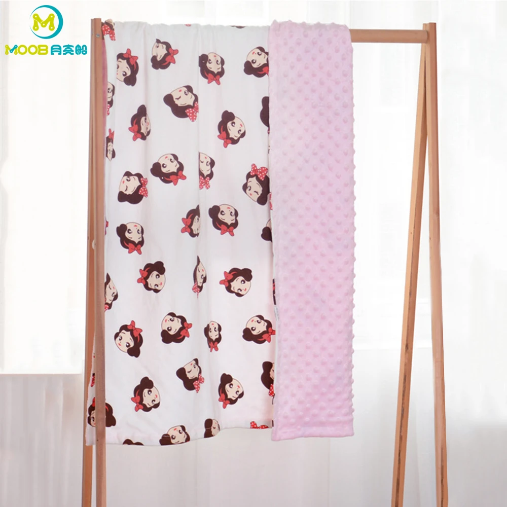 

2 Layers Dot Blanket Summer Thin Baby Blanket Cotton Dot Pitter Patter Print Baby Swaddle Wrap Super Soft Baby Blankets