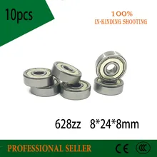 Frete Grátis 10 pcs Deep groove rolamentos de esferas 8*24*8mm 628zz Blindado 2z rolamento 628 z rolamentos de Esferas em miniatura