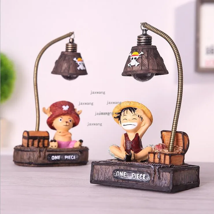 

ONE PIECE Monkey D. Luffy&Tony Chopper Cute Table Lamps LED Night Lights Green Resin Children's Room Bedroom Bedside Decor Gifts