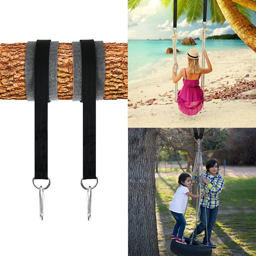 

Hanging D Type Hook Banding Set Camping Cots Hammock Swing Tyre Secure Hold Swing Rope Training Garden Travel Beach Yard Swing