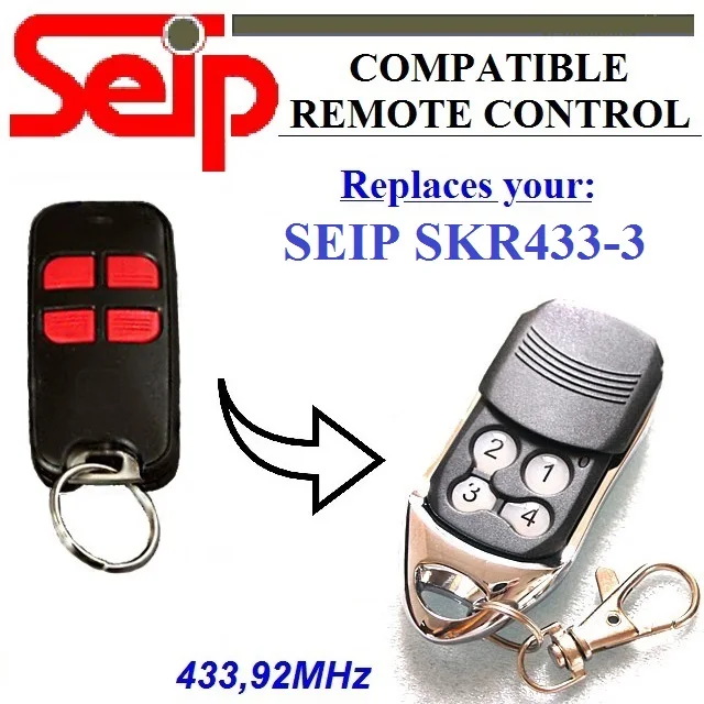 

SEIP SKR 433-3 garage door remote control 433.92Mhz gate opener