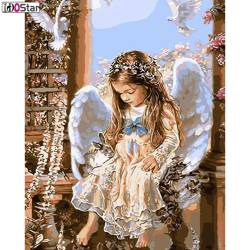 

painting by numbers art paint by number Diy abstract artist hand-filled oil painting the angel