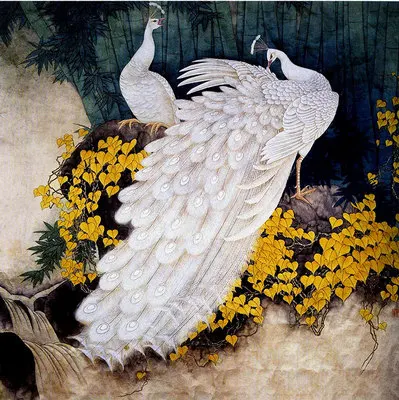 

DIY Unfinished 100% Mulberry Silk Suzhou Embroidery Sets Printed Patterns Needlework Kits white peacock 2