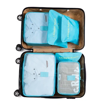 

IUX Nylon Packing Cube Travel Bag System Durable 6 Pieces One Set Large Capacity Of Bags Unisex Clothing Sorting Organize