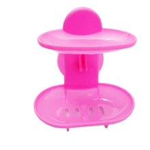 Двойной тарелка для мыла сильный всасывающее мыло обладатель Кубка лоток для душа Ванная комната(розовый