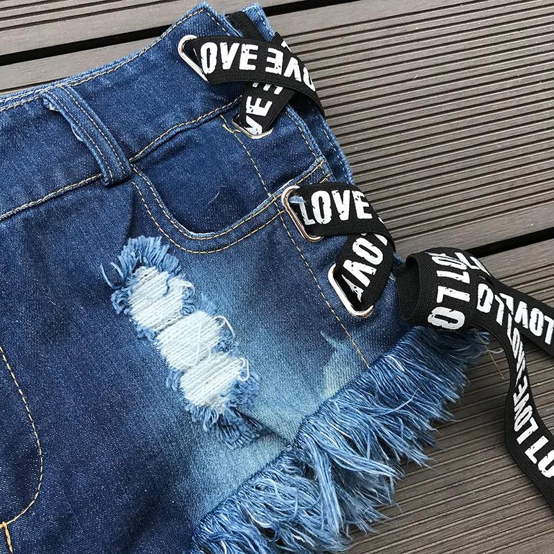 2018 Sexy Low Waist Bandage Denim Ripped Hole Short Jeans Mini Skinny Sexy Club DJ Dance Shorts New White Blue Black 2018 Sexy Low Waist Bandage Denim Ripped Hole Short Jeans Mini Skinny Sexy Club DJ Dance Shorts New White Blue Black