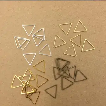 

100Pcs HOT 15MM 17MM 20MM 24MM 29MM Metal Brass Geometric Triangle Connector Charms 3 Colors DIY Jewelry Findings Components