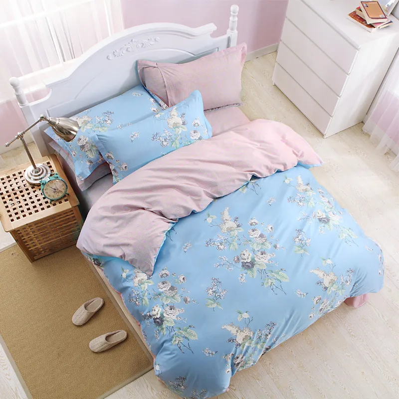 

AB Sides Beauty Floral Duvet Cover Sets For Single Double Bed Kids Adults 6 Sizes 100% Cotton Bedding Sets XF641-26