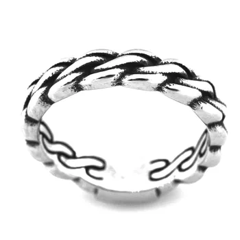 

FANSSTEEL Stainless steel jewelry twist rope chain wave ring FSR20W23