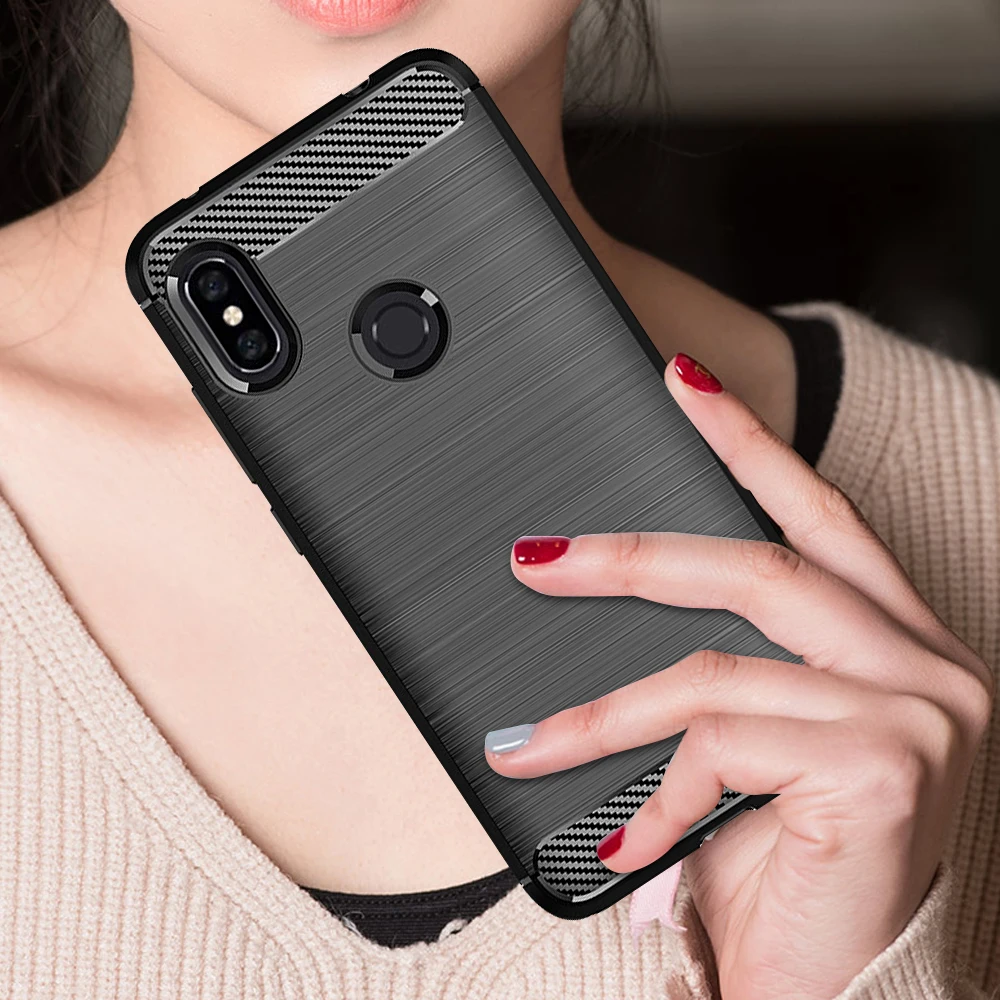 

For Xiaomi Redmi Note 6 Pro Soft TPU Carbon Fiber Texture Case For Redmi Note6 Pro 6.26 Silicone Shockproof Full Back Cover Case